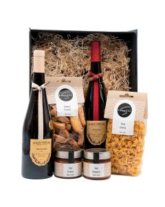 Geschenksbox Bianco - Italienische Lebensfreude - Pasta - Sugo - Wein und Cantucci - Geschenkidee für Pasta Fans von Baccili